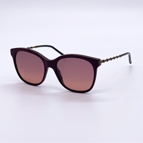 LNEW GUCCI WOMEN BURGUNDY SUNGLASSES - Picture 2 of 6